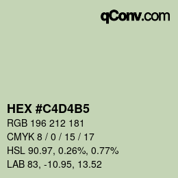 カラーコード: HEX #C4D4B5 | qconv.com