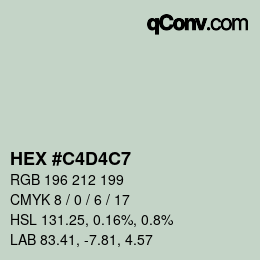 Color code: HEX #C4D4C7 | qconv.com