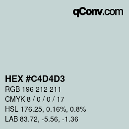 Color code: HEX #C4D4D3 | qconv.com