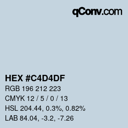 Color code: HEX #C4D4DF | qconv.com