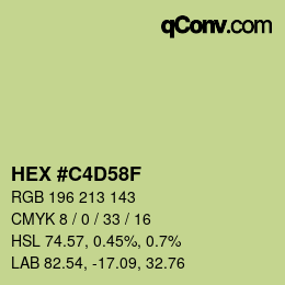 Color code: HEX #C4D58F | qconv.com