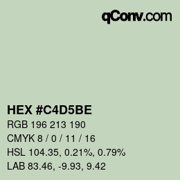 Código de color: HEX #C4D5BE | qconv.com