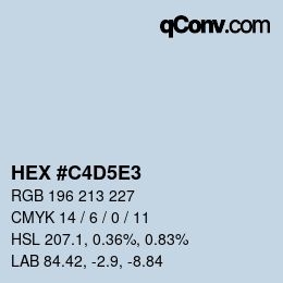 Farbcode: HEX #C4D5E3 | qconv.com