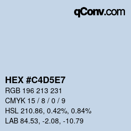 Farbcode: HEX #C4D5E7 | qconv.com