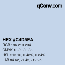 Farbcode: HEX #C4D5EA | qconv.com