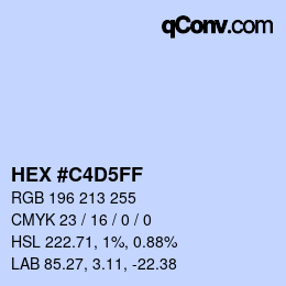 颜色代码: HEX #C4D5FF | qconv.com