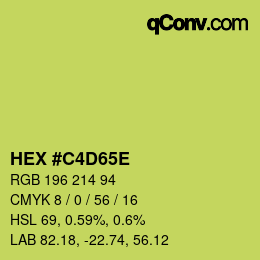 Color code: HEX #C4D65E | qconv.com