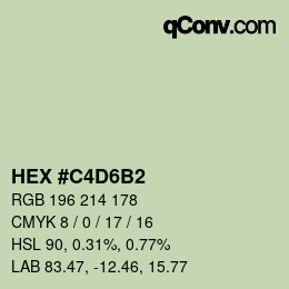 カラーコード: HEX #C4D6B2 | qconv.com