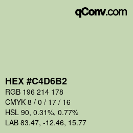 カラーコード: HEX #C4D6B2 | qconv.com