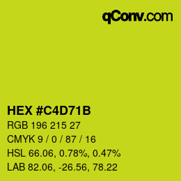 Color code: HEX #C4D71B | qconv.com