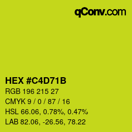 Color code: HEX #C4D71B | qconv.com