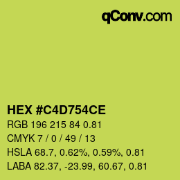 Farbcode: HEX #C4D754CE | qconv.com