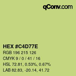 Color code: HEX #C4D77E | qconv.com