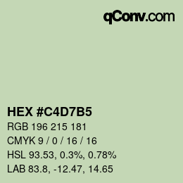 Color code: HEX #C4D7B5 | qconv.com