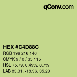 Color code: HEX #C4D88C | qconv.com