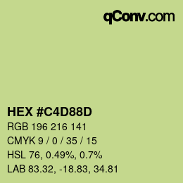 Color code: HEX #C4D88D | qconv.com