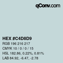 Color code: HEX #C4D8D9 | qconv.com