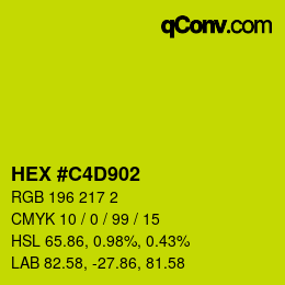 Color code: HEX #C4D902 | qconv.com