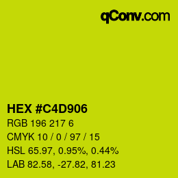 Color code: HEX #C4D906 | qconv.com