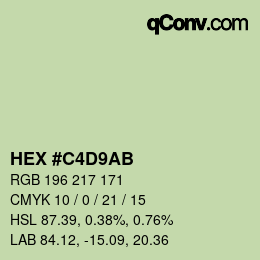 Color code: HEX #C4D9AB | qconv.com