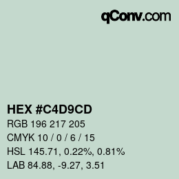 Color code: HEX #C4D9CD | qconv.com