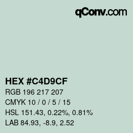 Color code: HEX #C4D9CF | qconv.com