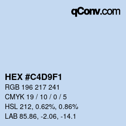 Color code: HEX #C4D9F1 | qconv.com