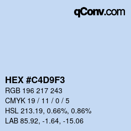 Color code: HEX #C4D9F3 | qconv.com