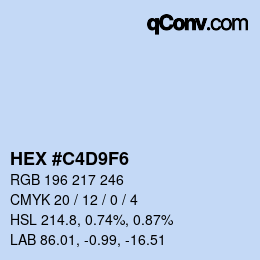 Color code: HEX #C4D9F6 | qconv.com