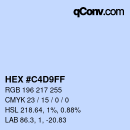 Color code: HEX #C4D9FF | qconv.com