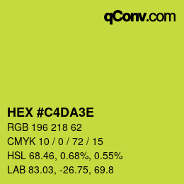 Color code: HEX #C4DA3E | qconv.com