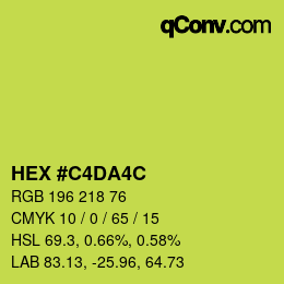 Farbcode: HEX #C4DA4C | qconv.com