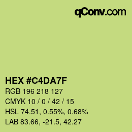 Color code: HEX #C4DA7F | qconv.com
