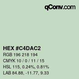 Color code: HEX #C4DAC2 | qconv.com