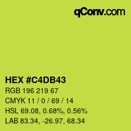 颜色代码: HEX #C4DB43 | qconv.com