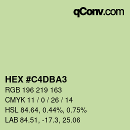 Color code: HEX #C4DBA3 | qconv.com