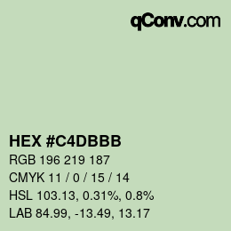 Color code: HEX #C4DBBB | qconv.com