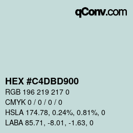 Color code: HEX #C4DBD900 | qconv.com