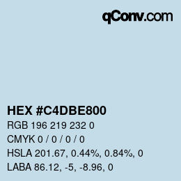 Color code: HEX #C4DBE800 | qconv.com