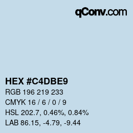 Color code: HEX #C4DBE9 | qconv.com