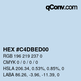 カラーコード: HEX #C4DBED00 | qconv.com