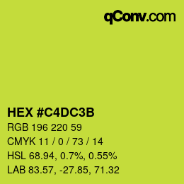 Color code: HEX #C4DC3B | qconv.com