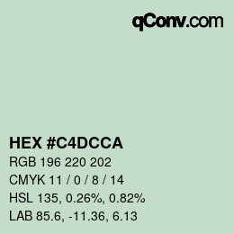Código de color: HEX #C4DCCA | qconv.com