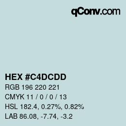 Color code: HEX #C4DCDD | qconv.com