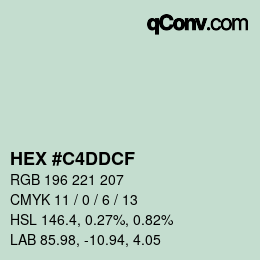 Color code: HEX #C4DDCF | qconv.com