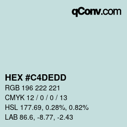 Color code: HEX #C4DEDD | qconv.com