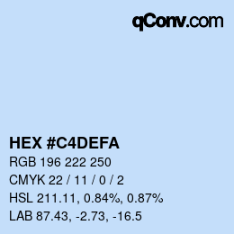 Código de color: HEX #C4DEFA | qconv.com