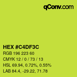 Farbcode: HEX #C4DF3C | qconv.com