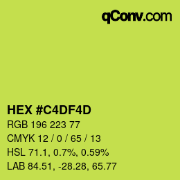 Color code: HEX #C4DF4D | qconv.com