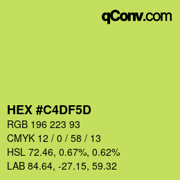 Color code: HEX #C4DF5D | qconv.com